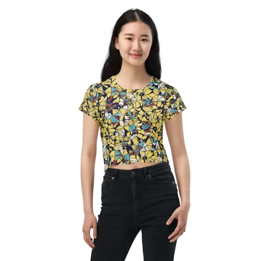 Sunlit Mosaic on a Crop Tee