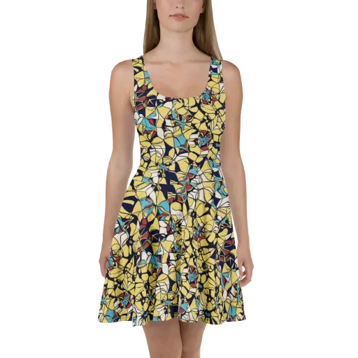 Sunlit Mosaic on a Skater Dress