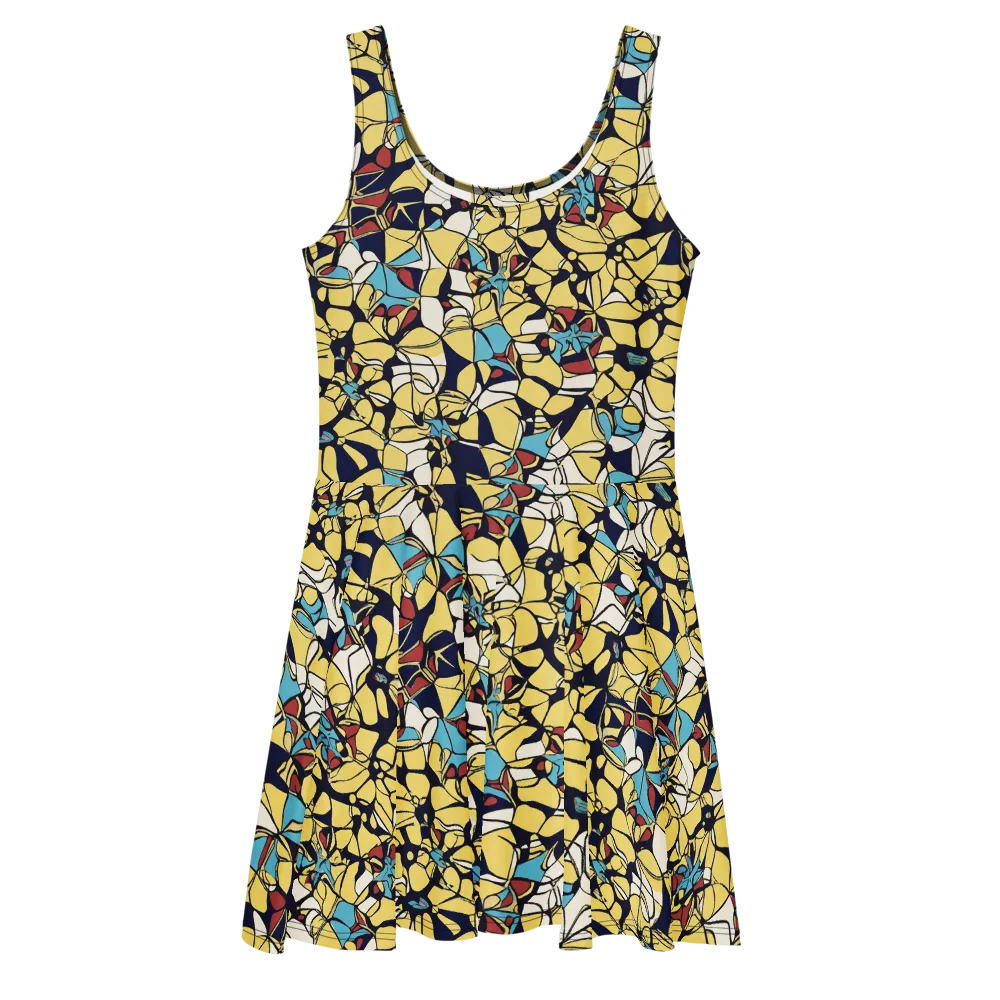 Sunlit Mosaic on Skater Dress — Front