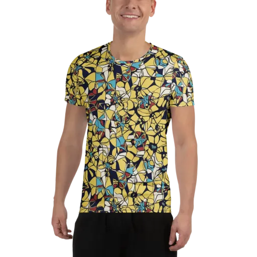 Sunlit Mosaic on a Men's Athletic T-Shirt