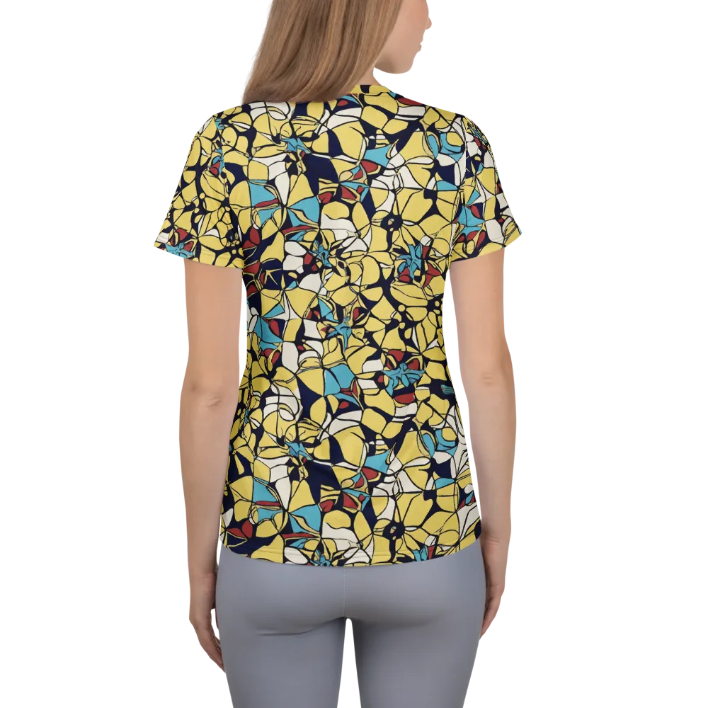 Sunlit Mosaic on Women's Athletic T-Shirt — Back