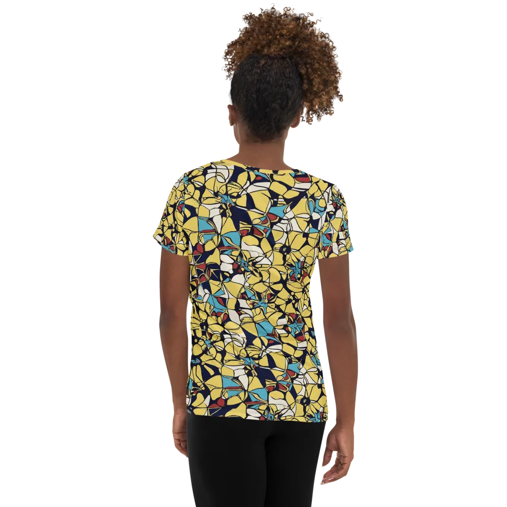 Sunlit Mosaic on Women's Athletic T-Shirt — Back