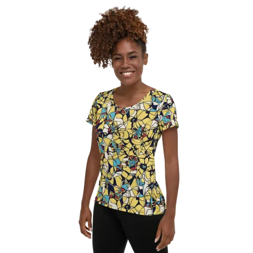 Sunlit Mosaic on a Women's Athletic T-Shirt