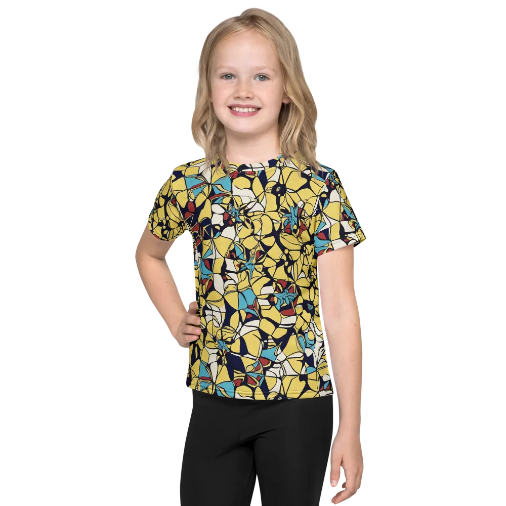 Sunlit Mosaic on Kids Crew Neck T-Shirt — Front