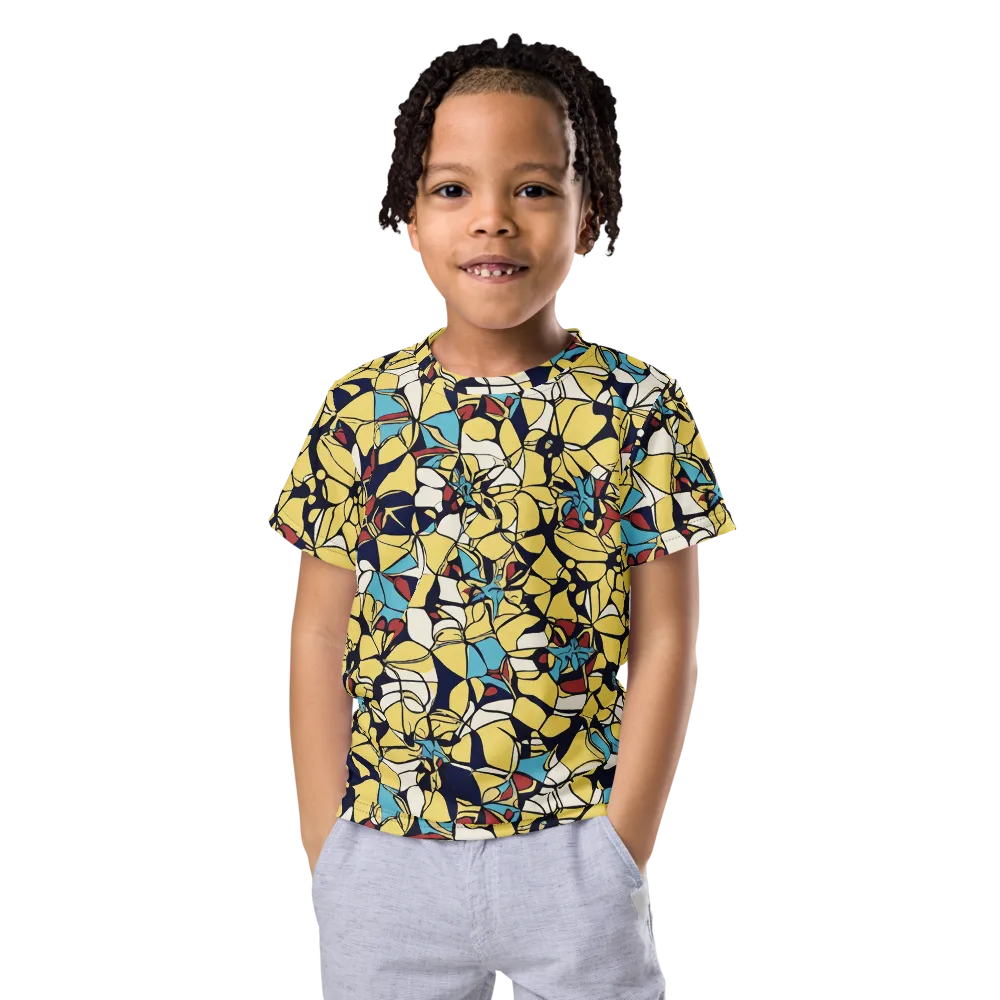 Sunlit Mosaic on Kids Crew Neck T-Shirt — Front