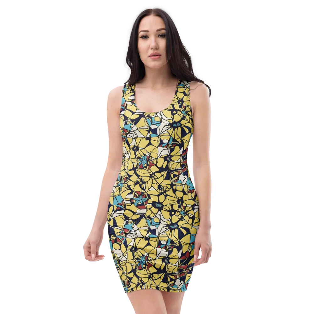 Sunlit Mosaic on Bodycon Dress — Front
