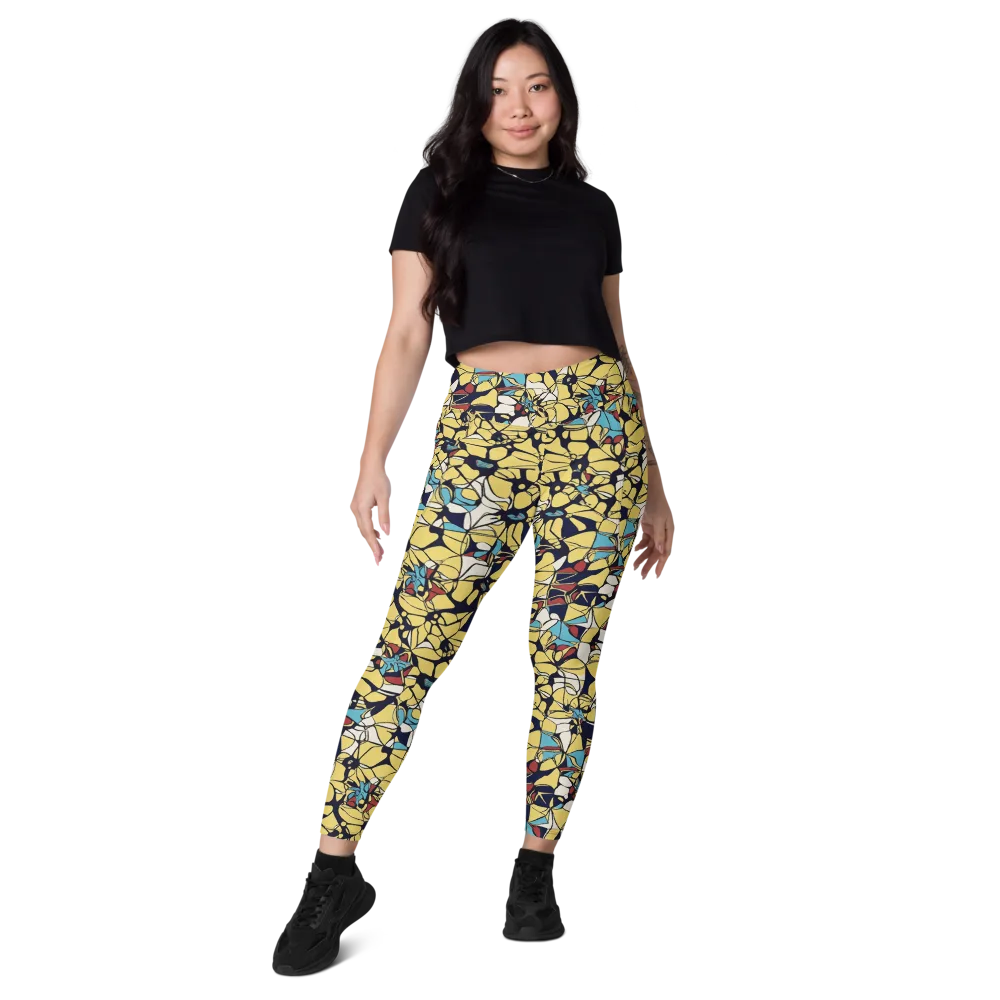 Sunlit Mosaic on Leggings with Pockets — Front