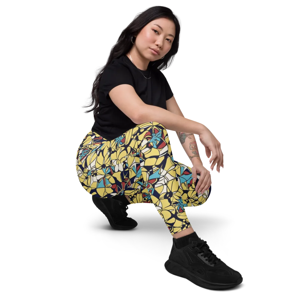 Sunlit Mosaic on Leggings with Pockets — Right Front