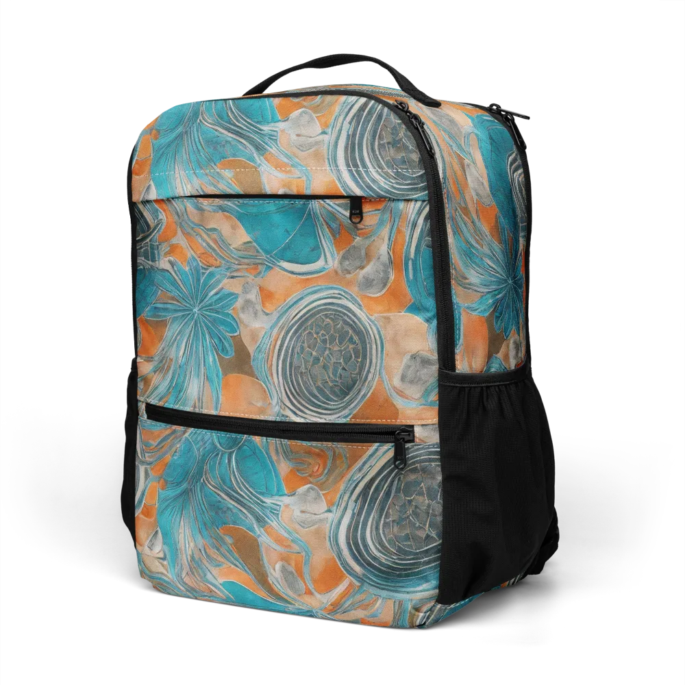 Turquoise Undertow on Utility Backpack — Left Front