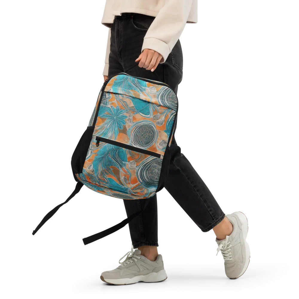Turquoise Undertow on Utility Backpack — Front