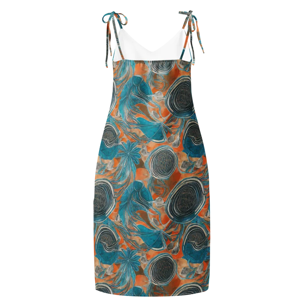 Turquoise Undertow on Slip Dress — Back