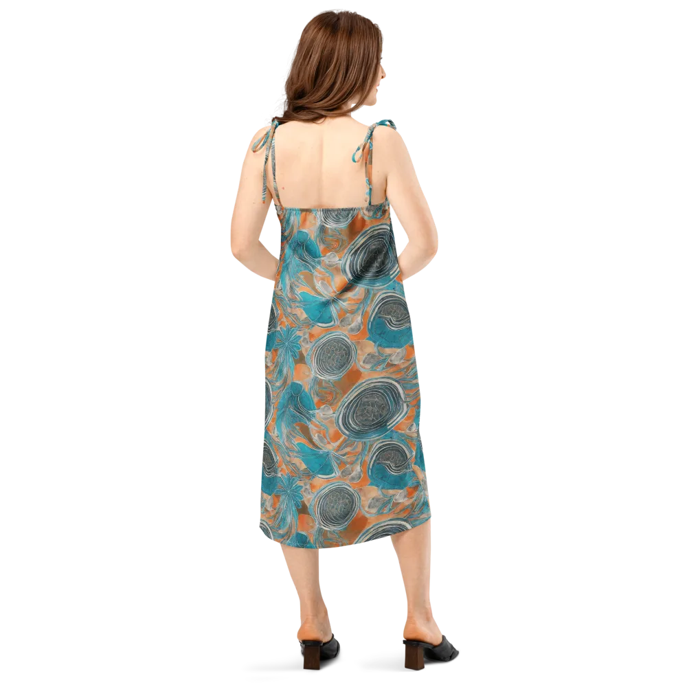 Turquoise Undertow on Slip Dress — Back