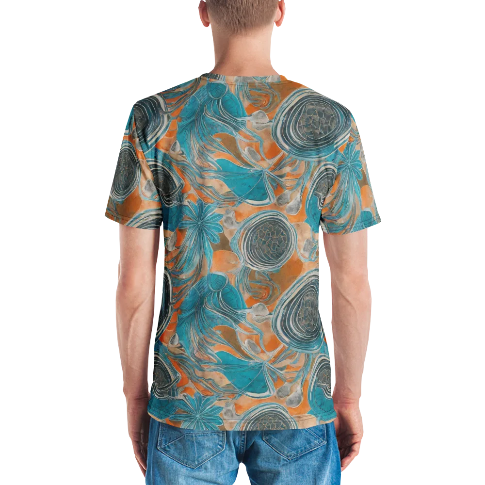 Turquoise Undertow on Men's Crew Neck T-Shirt — Back