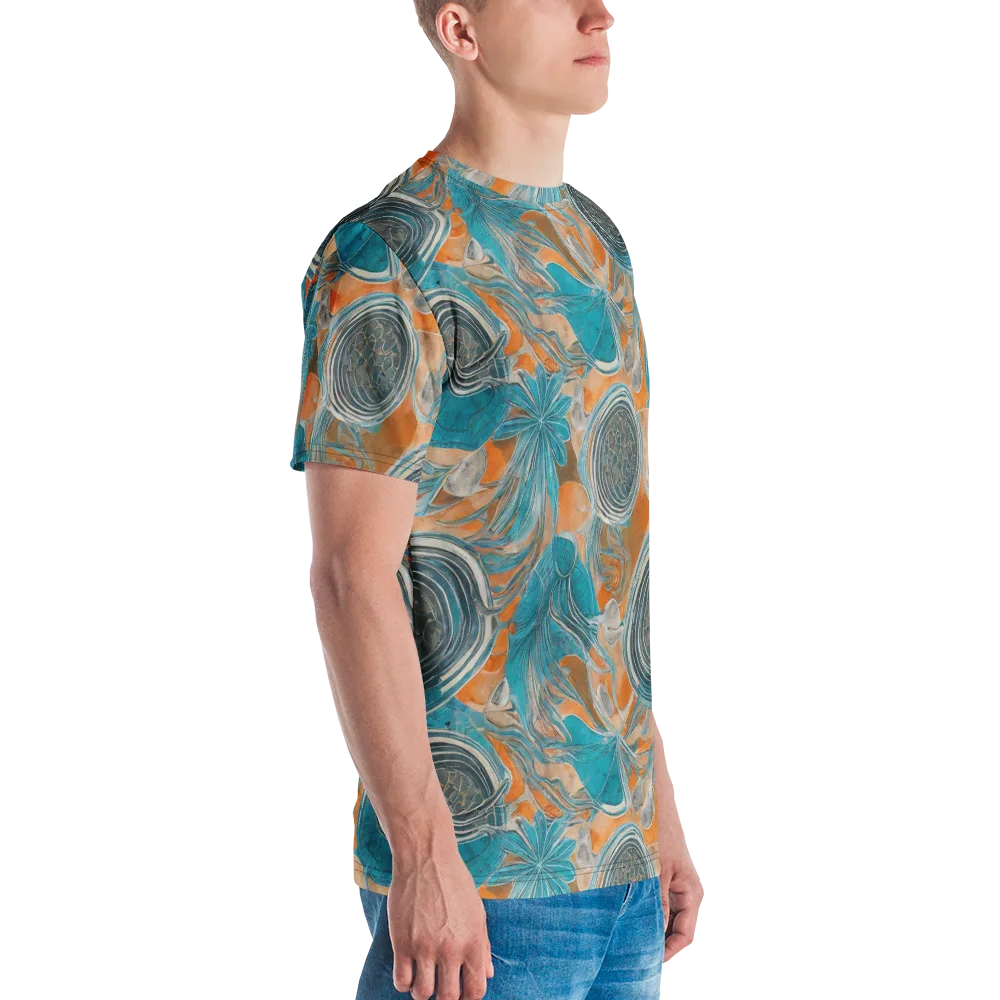 Turquoise Undertow on Men's Crew Neck T-Shirt — Right