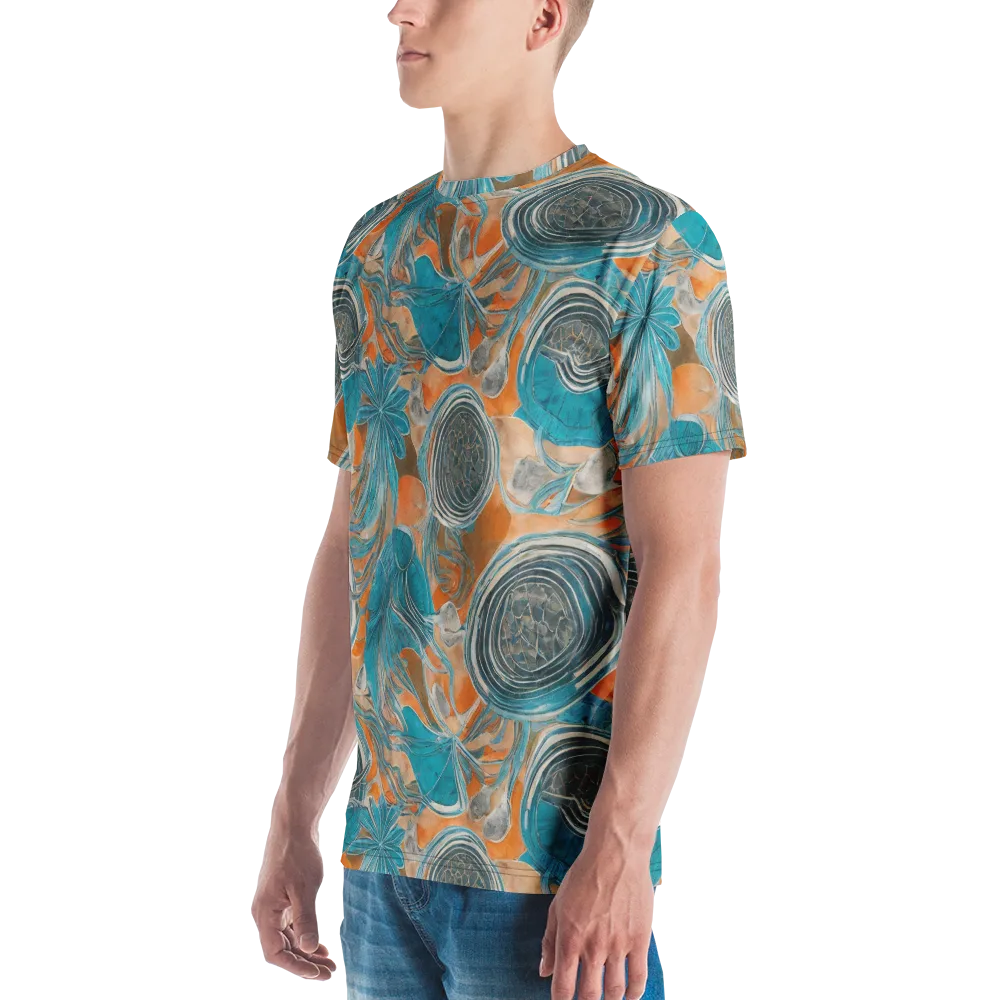 Turquoise Undertow on Men's Crew Neck T-Shirt — Left