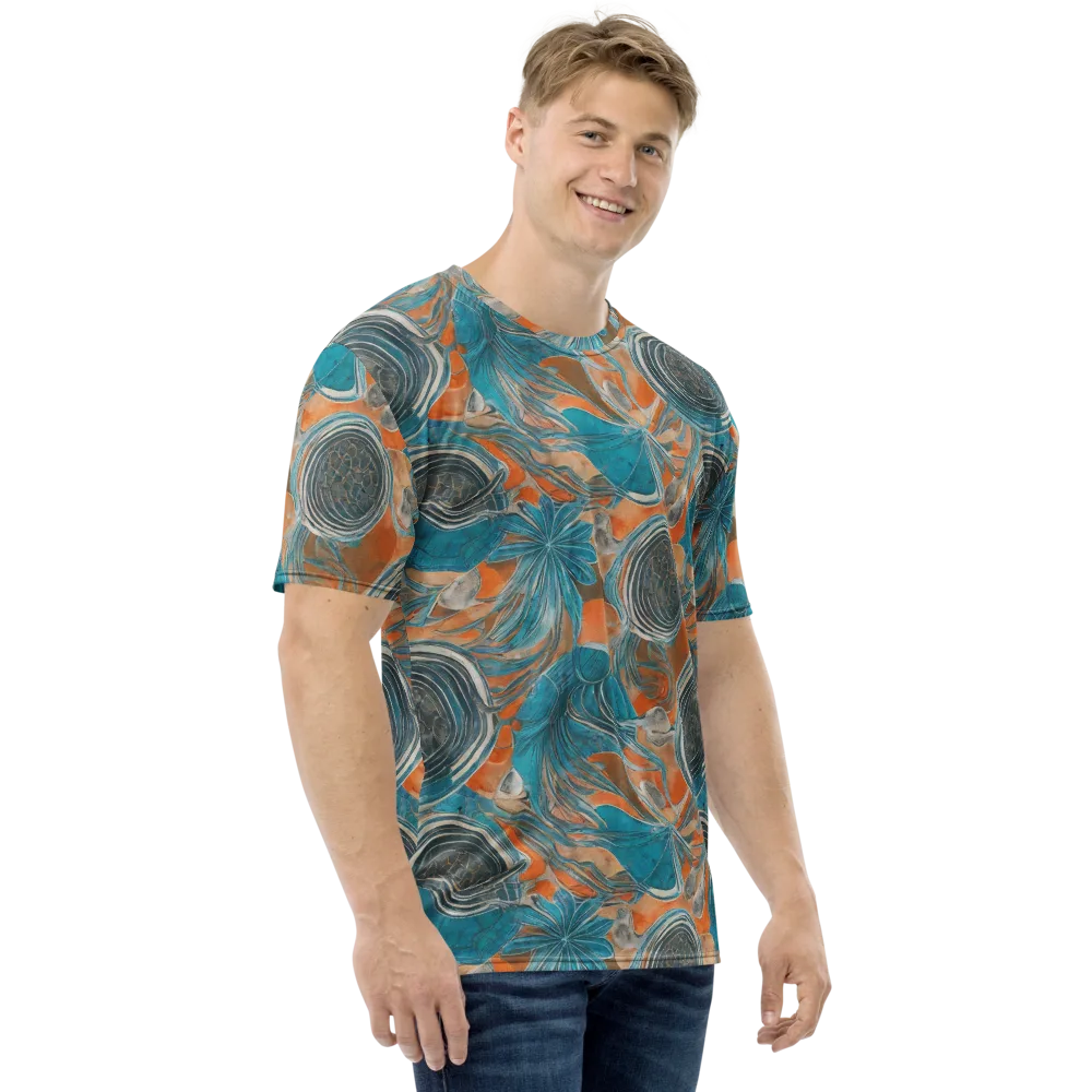 Turquoise Undertow on Men's Crew Neck T-Shirt — Right