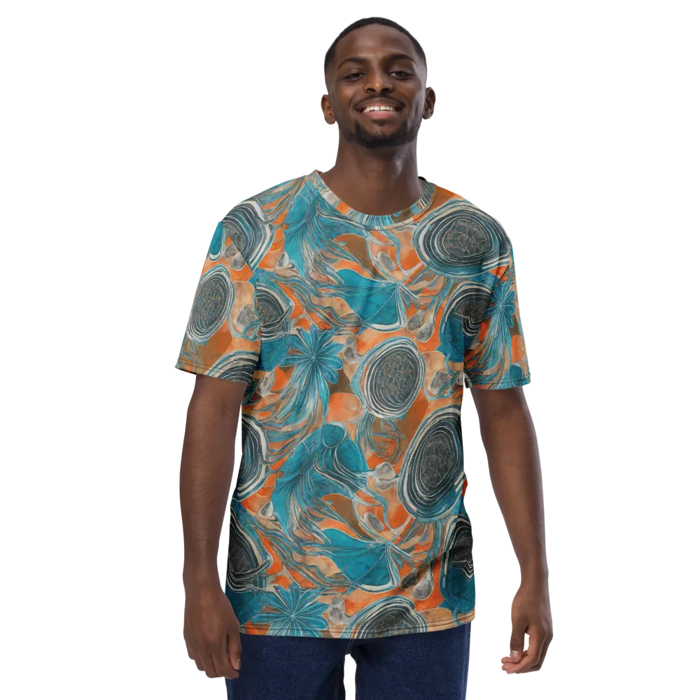 Turquoise Undertow on Men's Crew Neck T-Shirt — Front