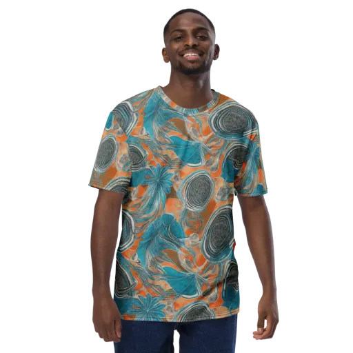 Turquoise Undertow on a Men's Crew Neck T-Shirt
