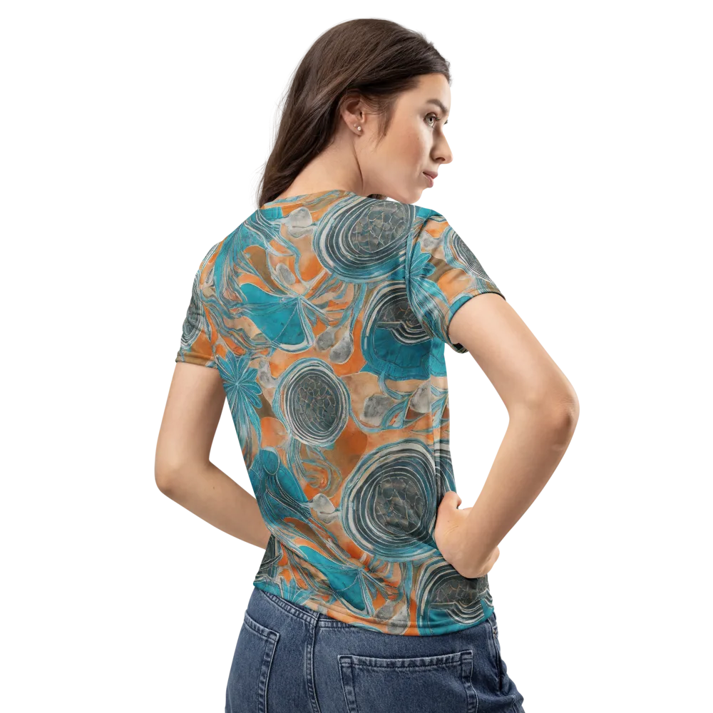 Turquoise Undertow on Women's Crew Neck T-Shirt — Back