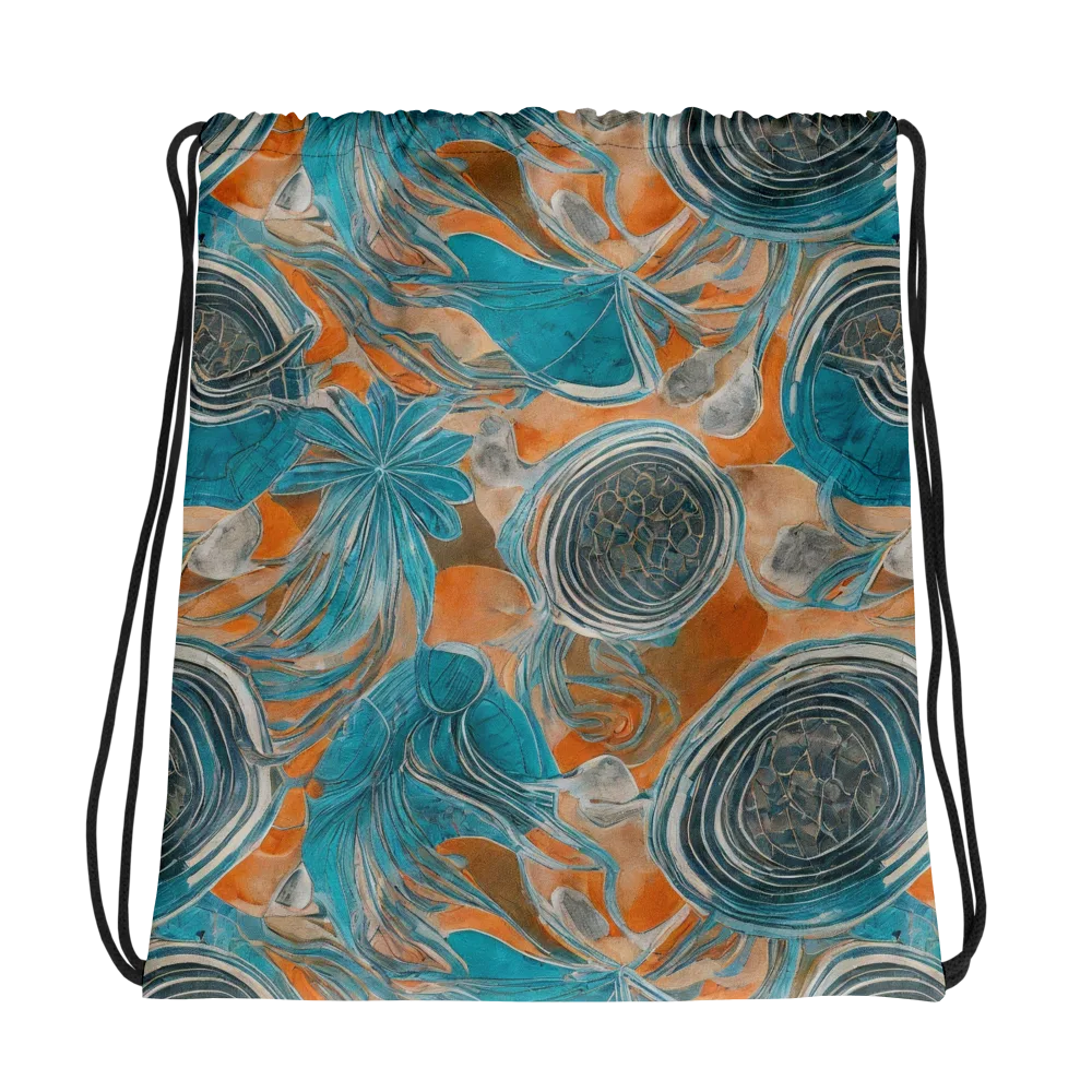 Turquoise Undertow on Drawstring Bag — Photo