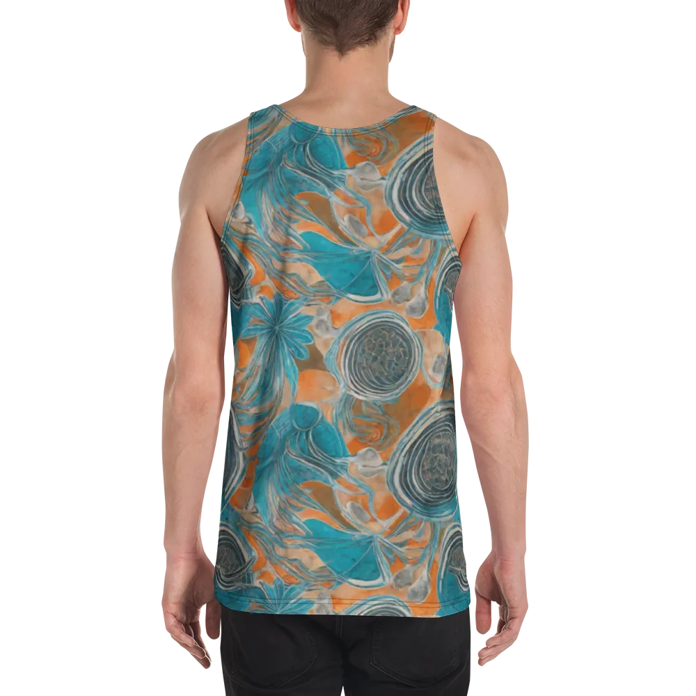 Turquoise Undertow on Men's Tank Top — Back
