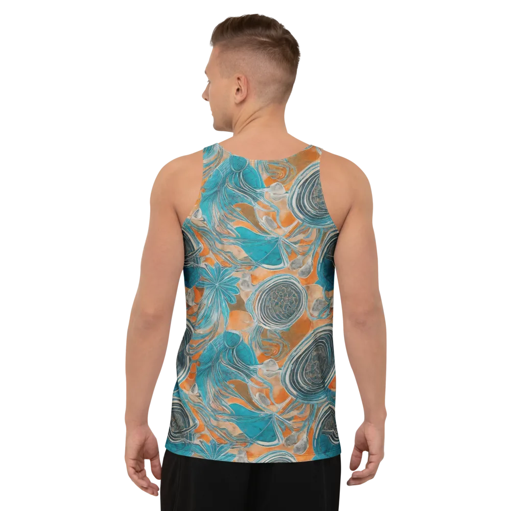 Turquoise Undertow on Men's Tank Top — Back