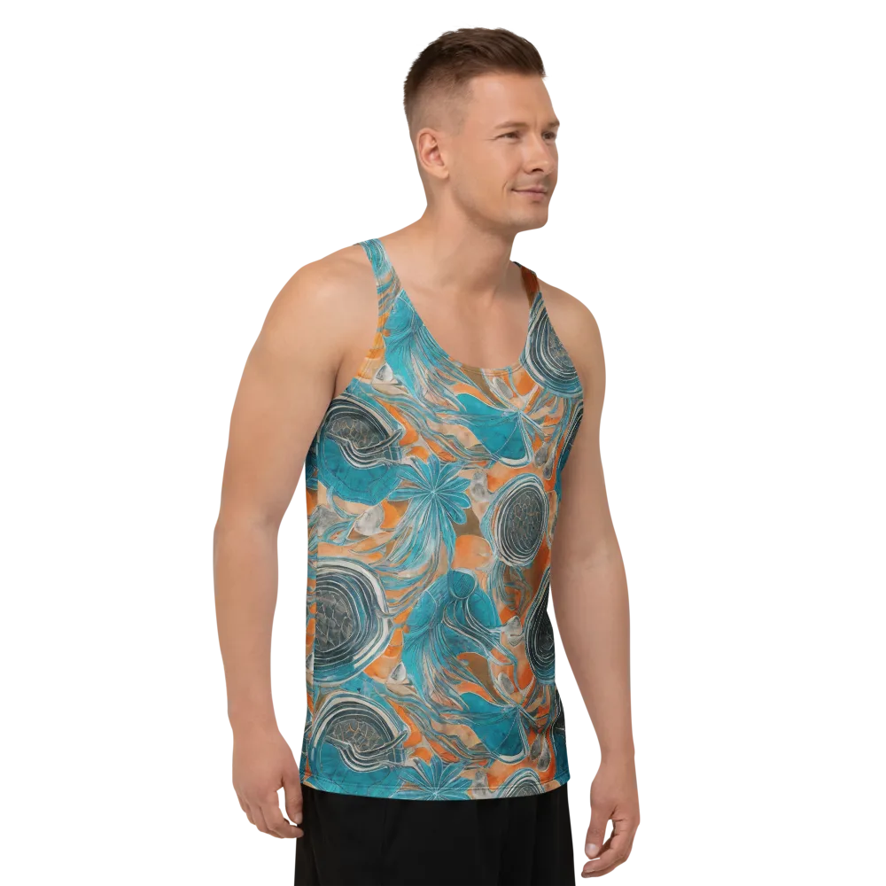 Turquoise Undertow on Men's Tank Top — Right Front