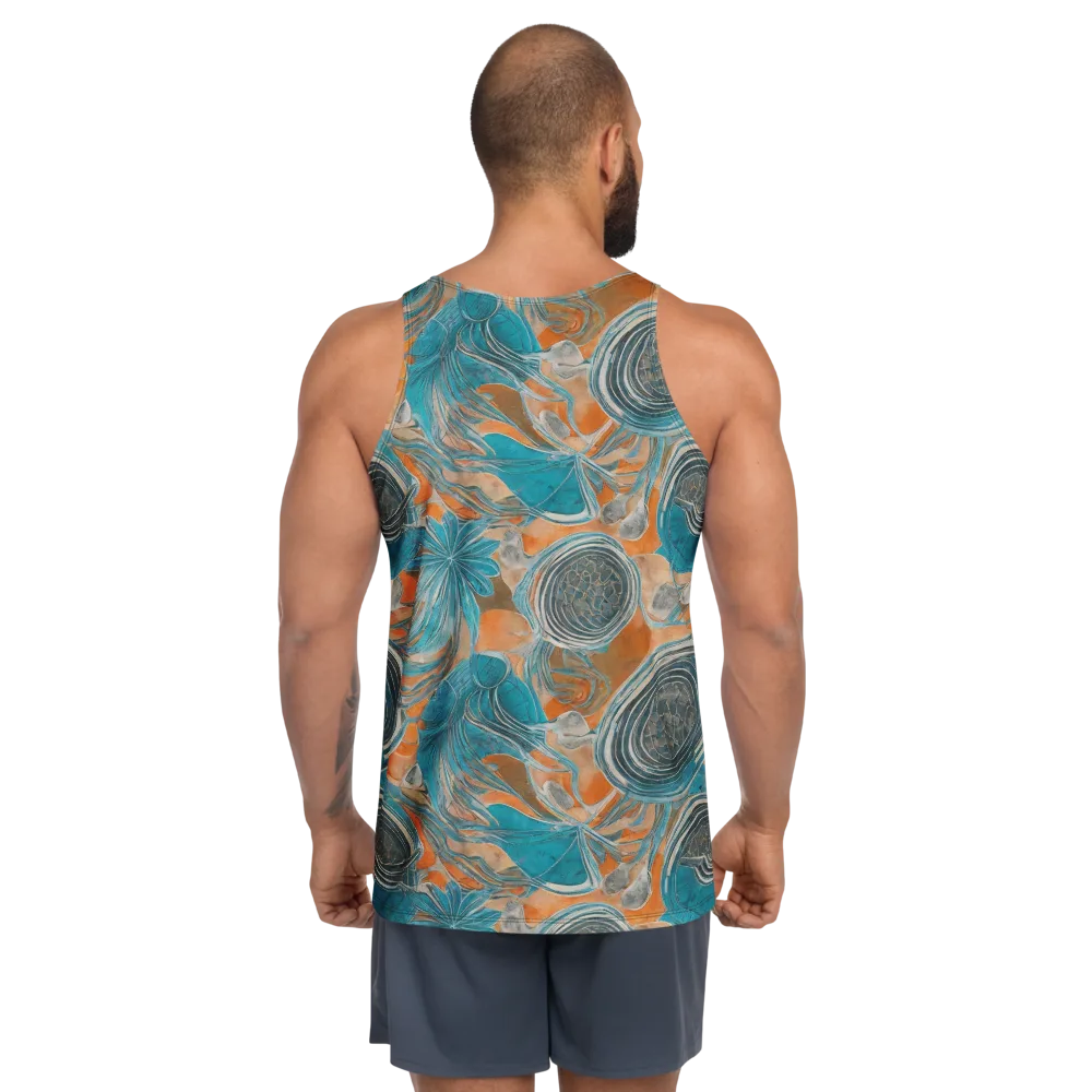 Turquoise Undertow on Men's Tank Top — Back