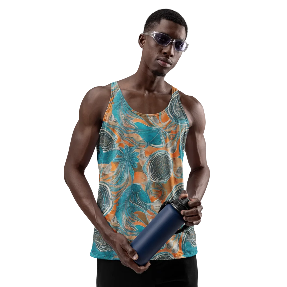 Turquoise Undertow on Men's Tank Top — Front