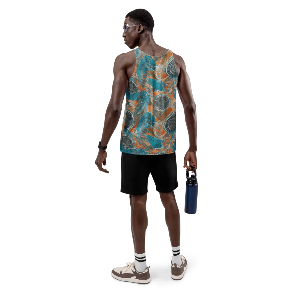 Turquoise Undertow on Men's Tank Top — Back