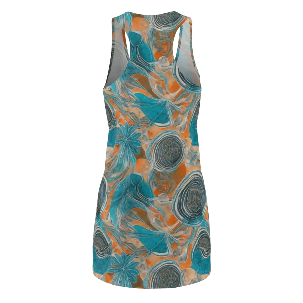 Turquoise Undertow on Racerback Dress — Back