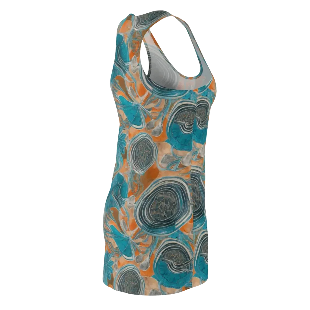 Turquoise Undertow on Racerback Dress — Back Side
