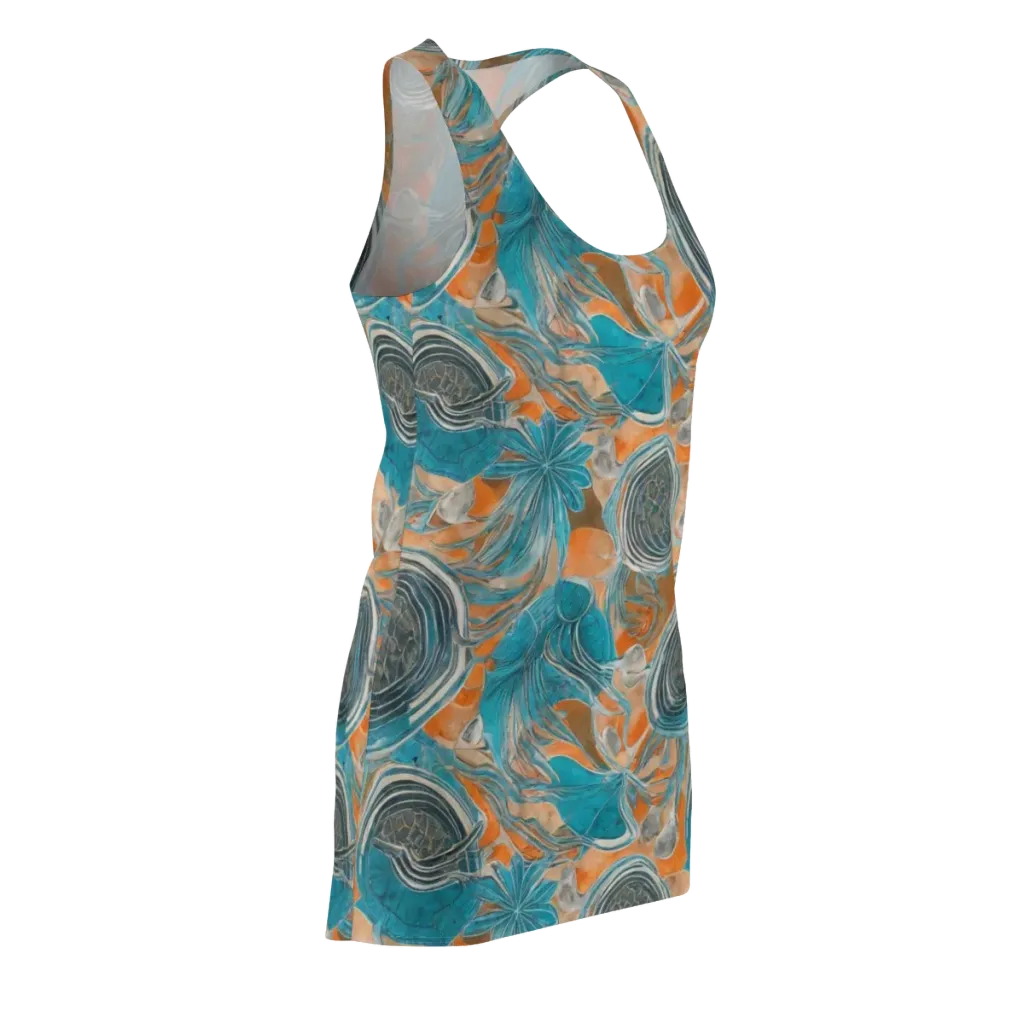 Turquoise Undertow on Racerback Dress — Front Side