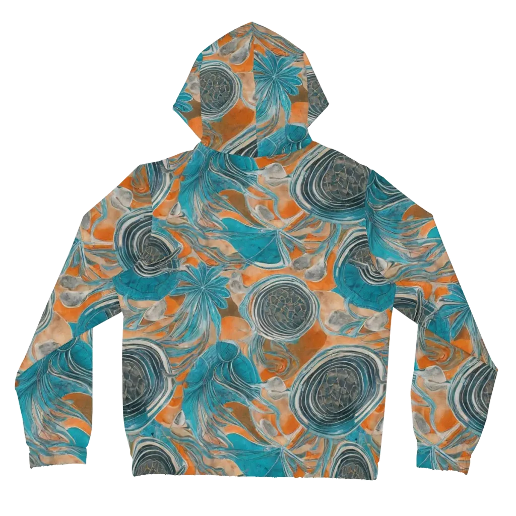 Turquoise Undertow on Women's Full-Zip Hoodie — Back