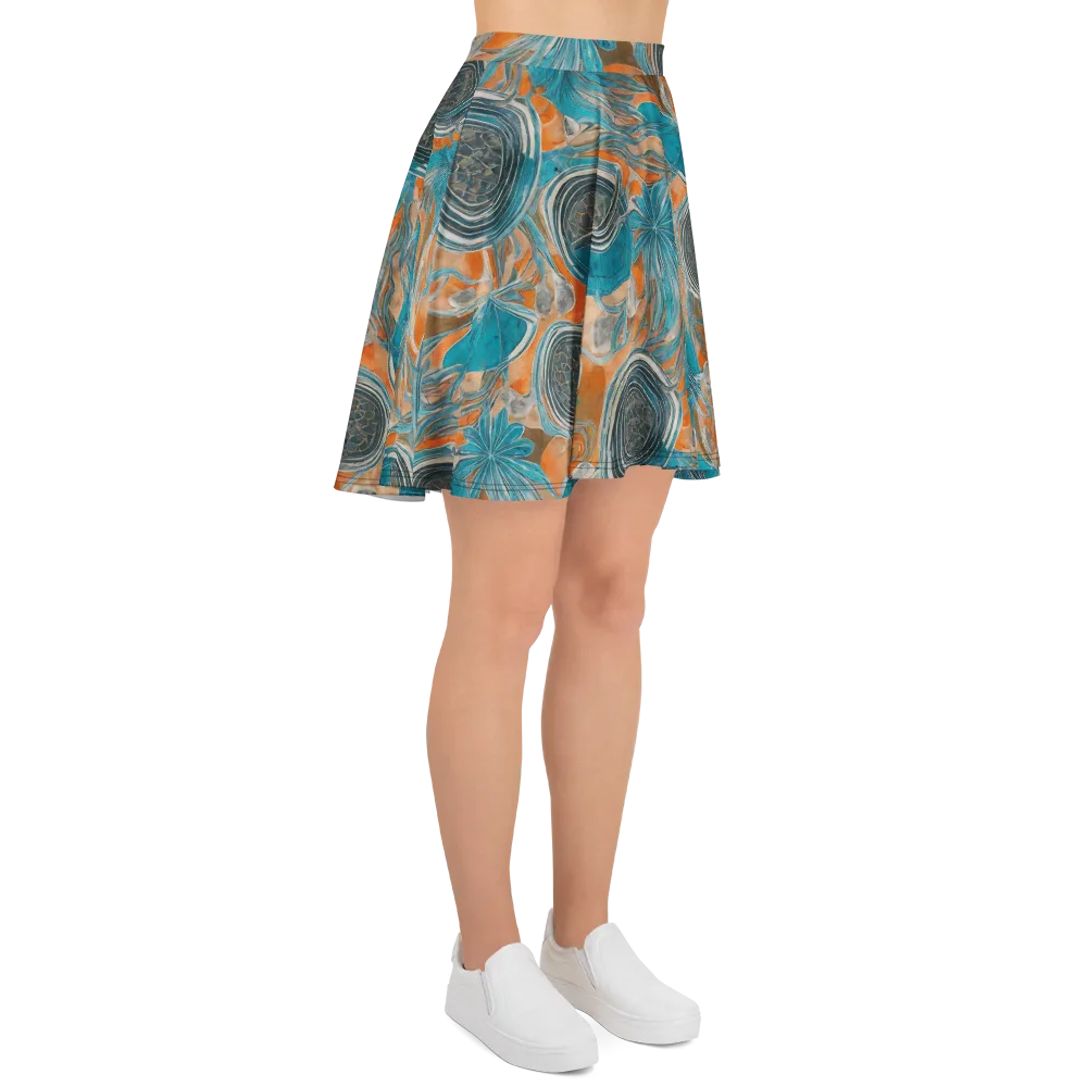 Turquoise Undertow on Skater Skirt — Right