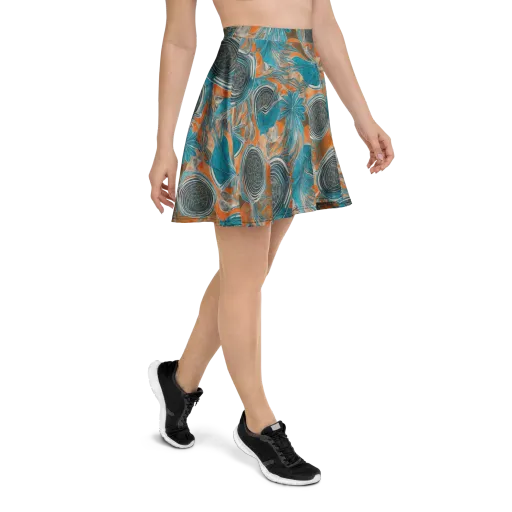 Turquoise Undertow on a Skater Skirt