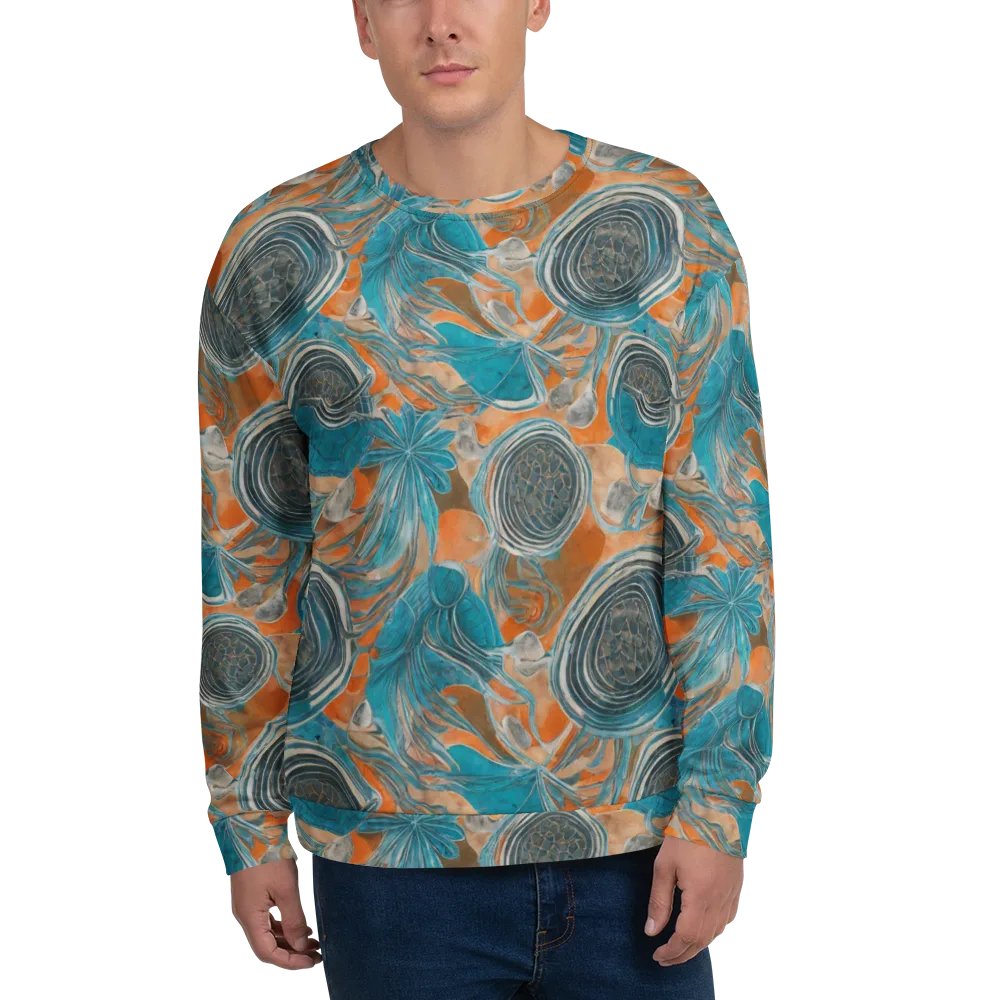Turquoise Undertow on Sweatshirt — Front