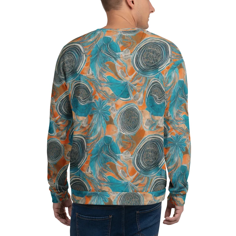Turquoise Undertow on Sweatshirt — Back