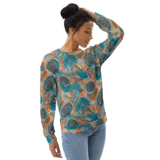 Turquoise Undertow on a Sweatshirt