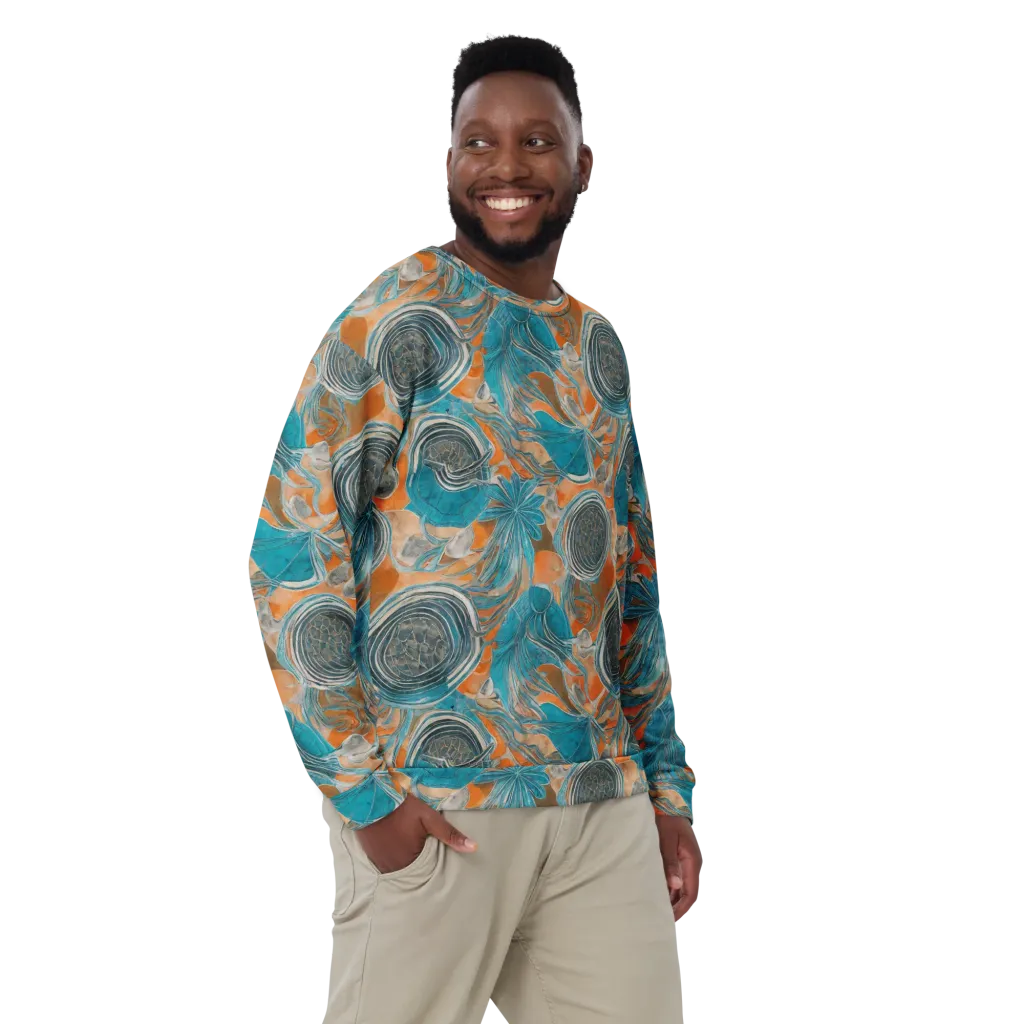 Turquoise Undertow on Sweatshirt — Front