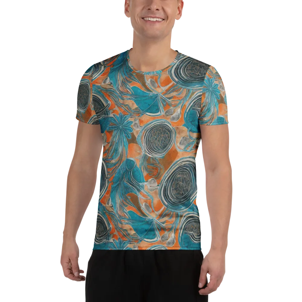 Turquoise Undertow on Men's Athletic T-Shirt — Front