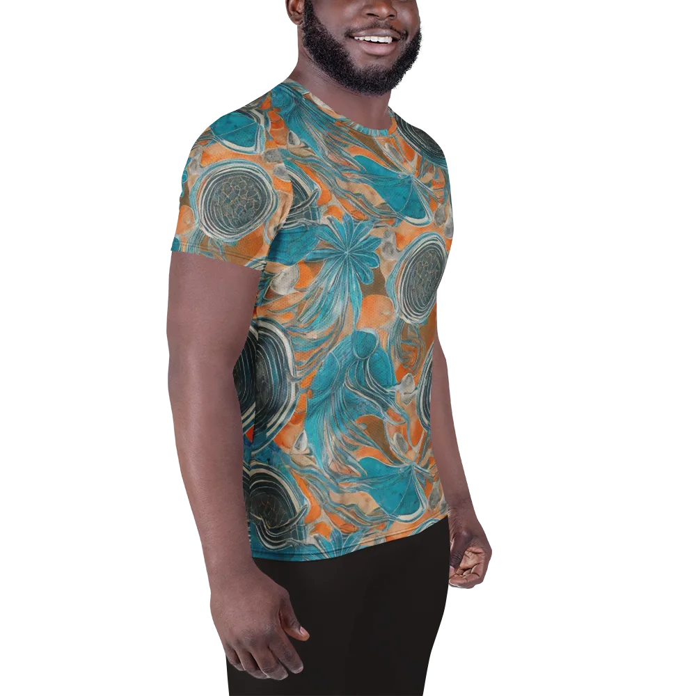 Turquoise Undertow on Men's Athletic T-Shirt — Right