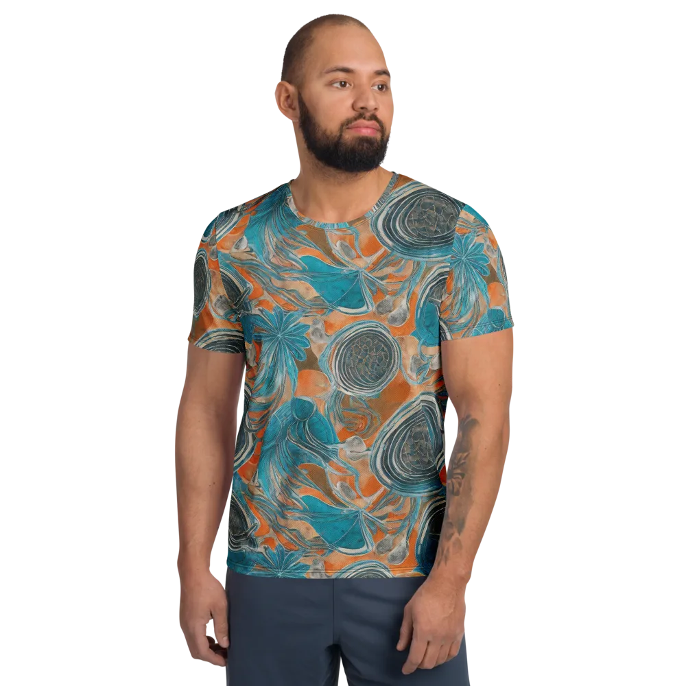 Turquoise Undertow on Men's Athletic T-Shirt — Front