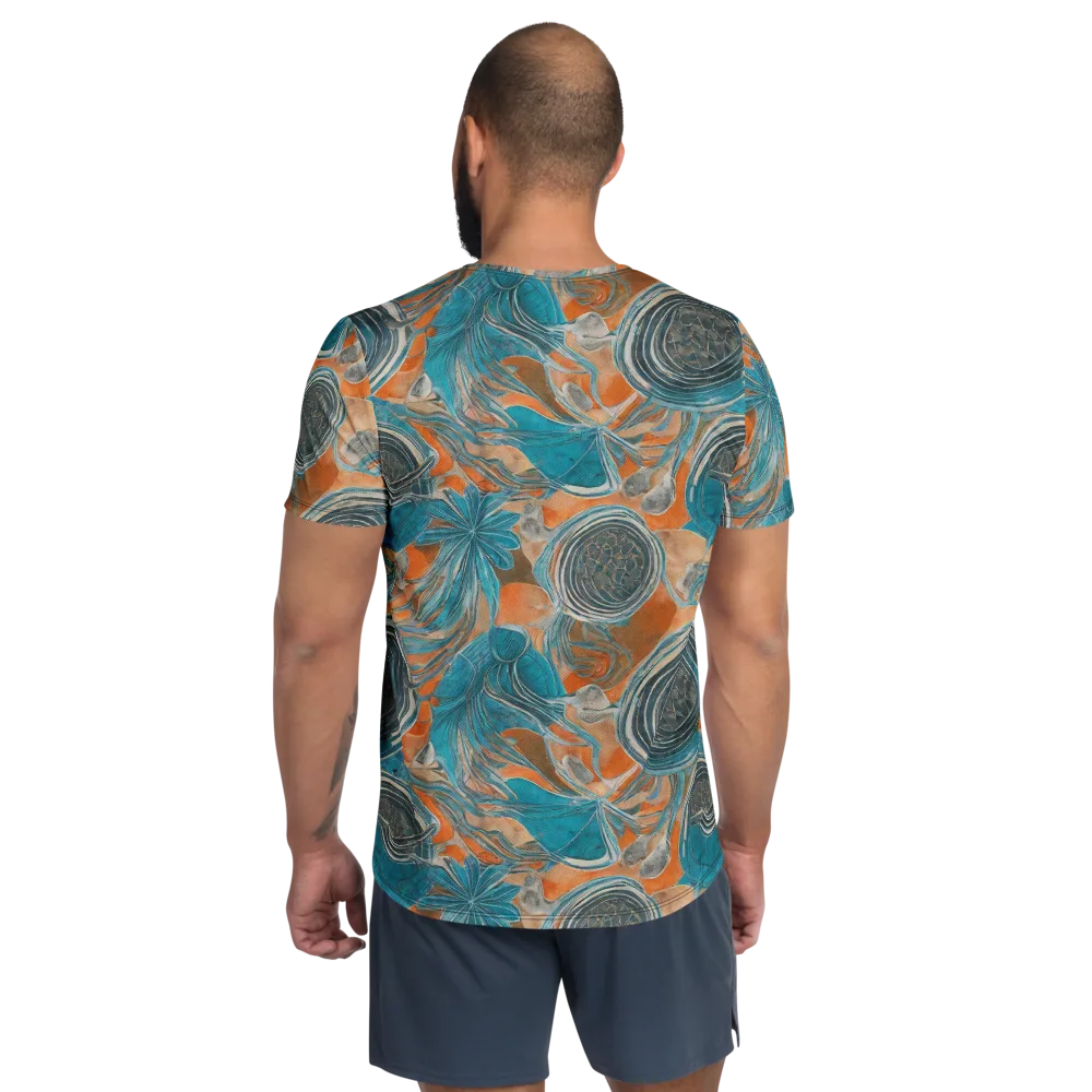 Turquoise Undertow on Men's Athletic T-Shirt — Back