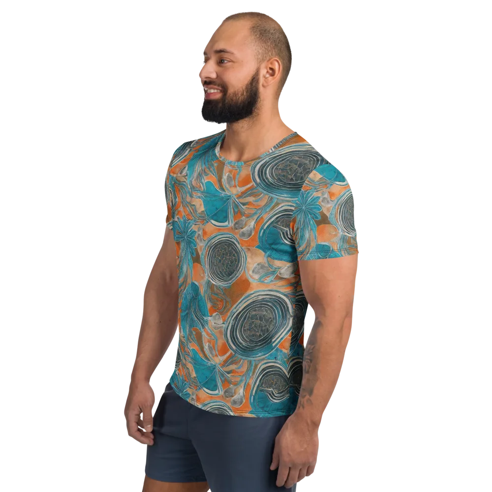 Turquoise Undertow on Men's Athletic T-Shirt — Left