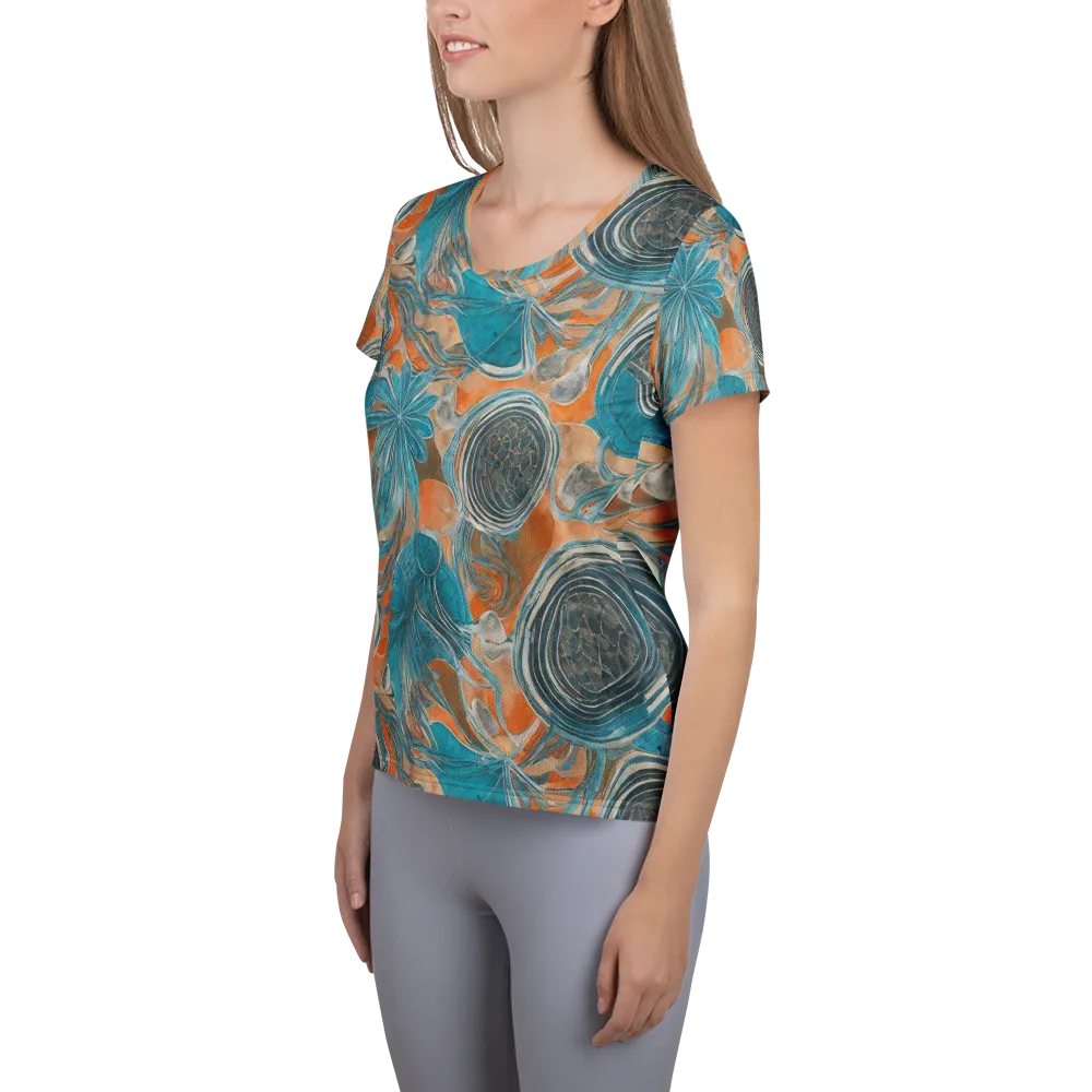 Turquoise Undertow on Women's Athletic T-Shirt — Left
