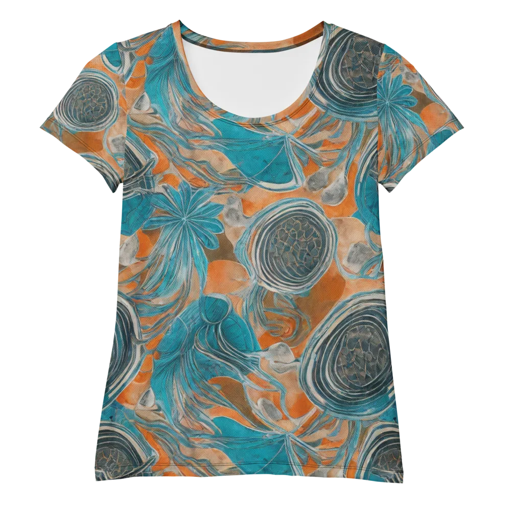 Turquoise Undertow on Women's Athletic T-Shirt — Front
