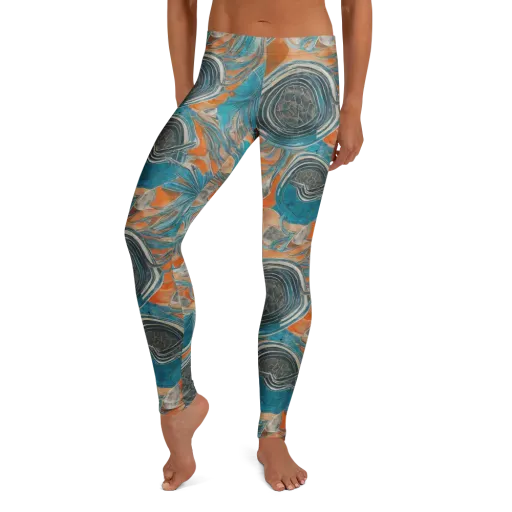 Turquoise Undertow on a Leggings