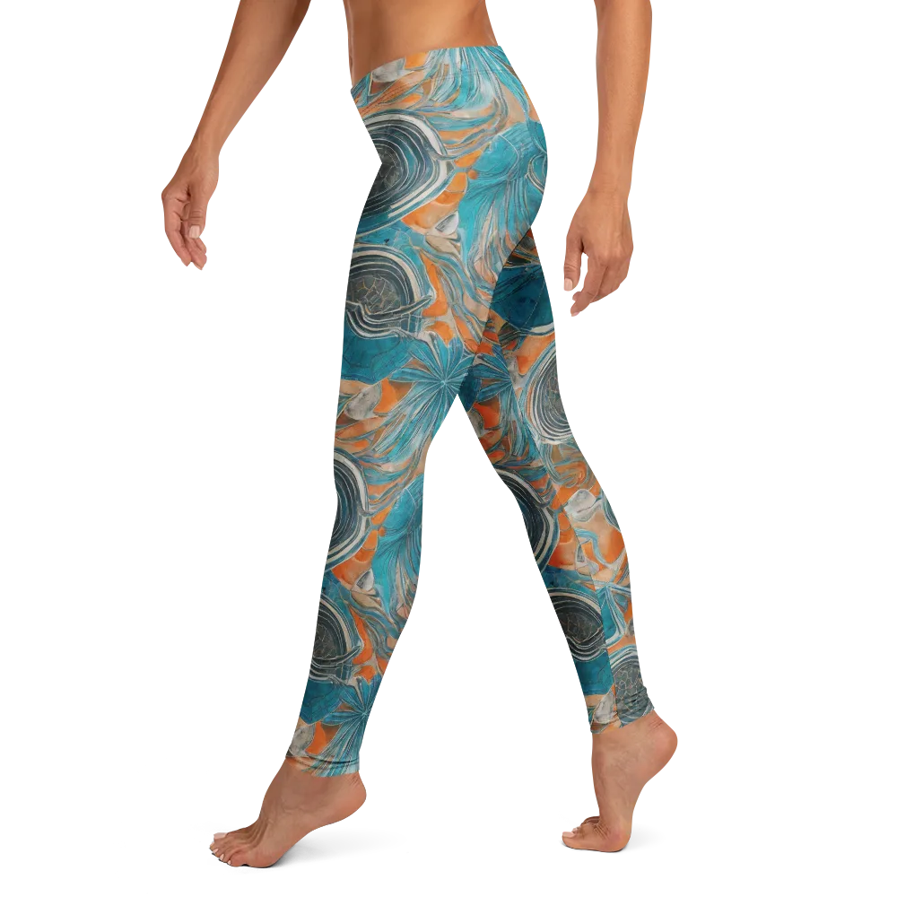 Turquoise Undertow on Leggings — Left