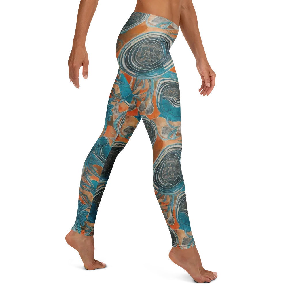 Turquoise Undertow on Leggings — Right